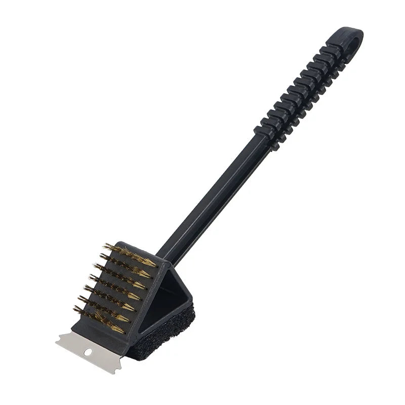 3-in-1 BBQ Grill Cleaning Brush with Copper Wire, Scrubber, and Scraper